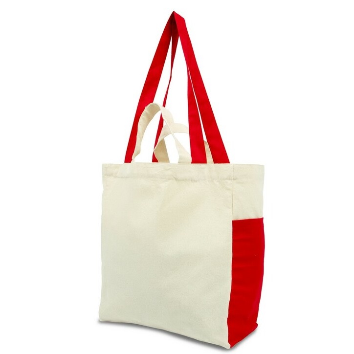 Cotton Bag with a Sewn-in Bottom and Side Pockets for Printing
